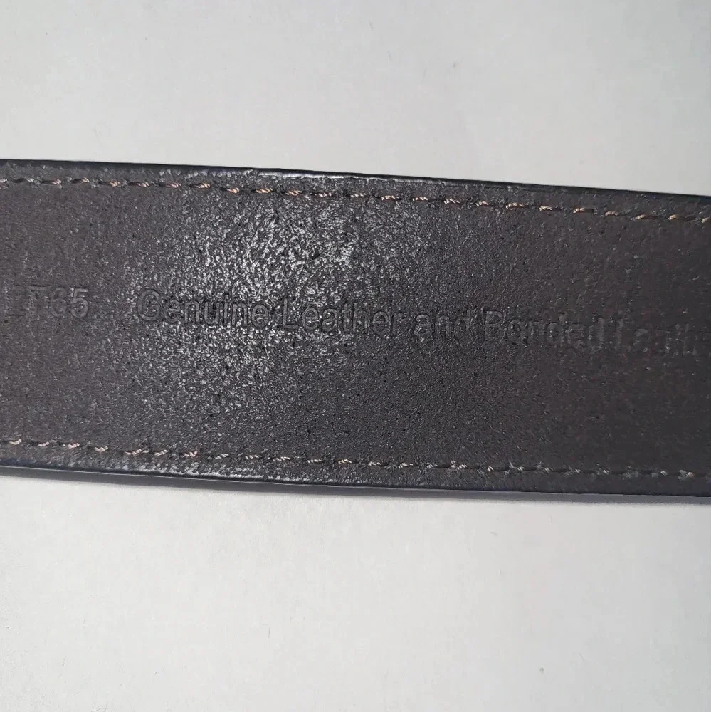 Western Brown‎ Silver Tooled Bonded Leather Belt